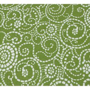 Fabric Quarter Green & White Cotton Paisley Design 18x21" Sewing Quilting